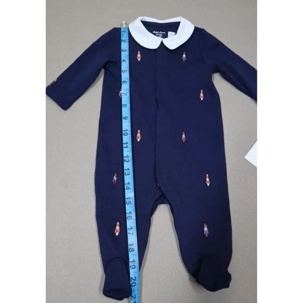Polo Ralph Lauren Baby Boy's Nutcracker Embroidered Footie‎ Siz 3M